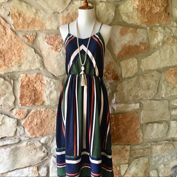 5⭐️Fave! The Emerald Striped Midi Dress - Picture 2 of 7